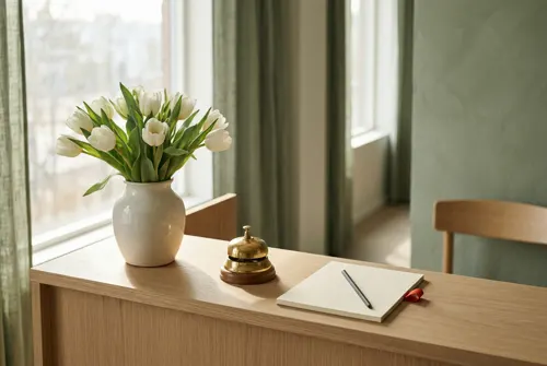 Fresh flowers every Monday. First impressions are an operations job.